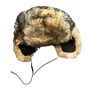 Club Monaco 100%‎ Lamb Fur Trapper Hat Winter Insulated One Size Designer